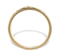 14k Yellow Gold Wedding Band Ring with Three Genuine Natural Diamonds (#J7288)