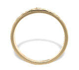 14k Yellow Gold Wedding Band Ring with Three Genuine Natural Diamonds (#J7288)