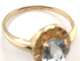 10k Yellow Gold Ring with Oval 1.22ct Genuine Natural Aquamarine Size 7 (#J6771)