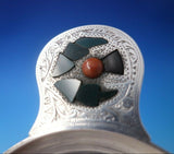 JF English Sterling Silver Wine Taster with Applied Stones Bright-Cut (#5180)