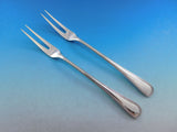 Perles German 800 Silver Flatware Set Service 65 pieces with Carrs Knives Beaded
