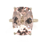 14k White Gold Large 10.85 Carat Genuine Natural Morganite Ring (#J6548)