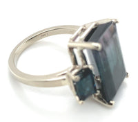 14k Gold 8.07 Carat Bi-Color Teal Purple Genuine Natural Tourmaline Ring #J6986