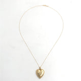 14k Yellow Gold Heart Shaped Locket Pendant Necklace with Chain (#J7611)
