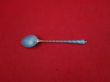 Egon Lauridsen Danish Sterling Demitasse Spoon vermeil light blue enamel 3 5/8"