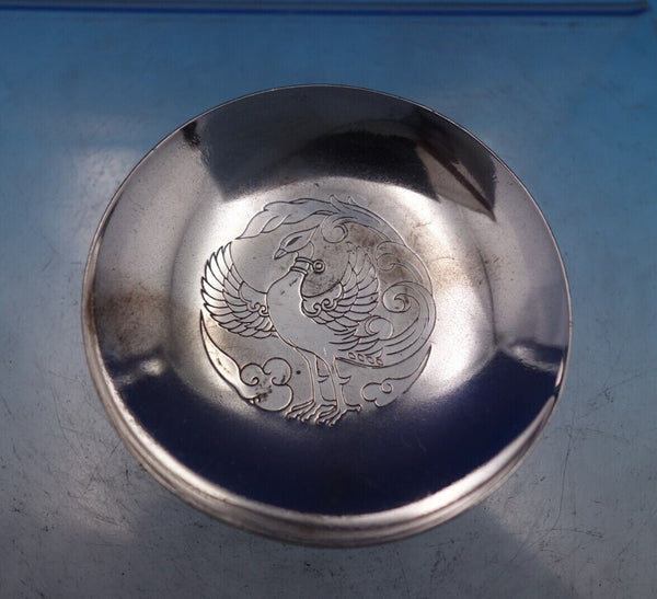 Asian Sterling Silver Bowl with Engraved Bird 3/4" x 2 1/2" .83 ozt. (#6855)