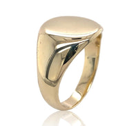 10k Yellow Gold Plain Blank Men's Signet Ring Size 8 Jewelry (#J6795)