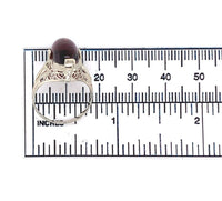 14k Gold Filigree Ring with 7.70 Carat Cabochon Genuine Natural Garnet (#J6459)