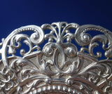 Brunswick French .950 Silver Wine Coaster Pair Wide Pierced Border 9" (#5474)