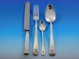 750 Silver (Unknown) Flatware Set Service 50 Pieces Fitted Box T Mono Vintage
