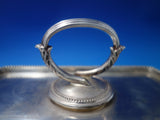 Beaded English Silverplate Top of Vegetable Dish removable handle (#6124)