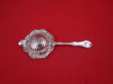 Les Cinq Fleurs by Reed and Barton Sterling Tea Strainer embossed poppies 6 1/2"