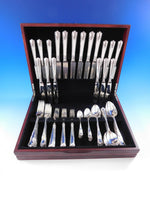 Asprey English Sterling Silver Flatware Set Service 66 pcs Dinner Luxury Design