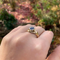 14k Yellow Gold .80ct Genuine Natural Sapphire Men's Ring Size 10.5 (#J6331)