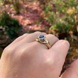 14k Yellow Gold .80ct Genuine Natural Sapphire Men's Ring Size 10.5 (#J6331)