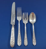 Corsage by Stieff Sterling Silver Floral Iris Flatware Set 8 Service 37 Pieces