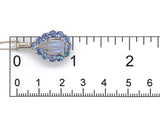 14k White Gold 2.34 Carat Blue Flash Moonstone and Cylon Sapphire Pendant #J7387