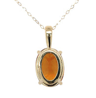 14k Yellow Gold 5.87 Carat Dark Orange Genuine Natural Citrine Pendant (#J6724)