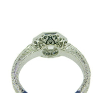 14k White Gold 1/2ct Genuine Natural Diamond Ring with Sapphire Halo (#J4626)