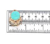 10k Yellow Gold 6.89 Carat Campito Genuine Natural Turquoise Ring  (#J6413)