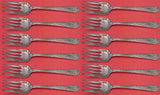 Mary II by Lunt Sterling Silver Salad Fork Set of 12 pcs 6"