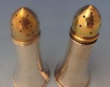 Randahl Sterling Silver Salt & Pepper Shakers 2pc w/Gold Washed Tops (#0231)