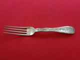 Lap Over Edge Acid Etched by Tiffany Sterling Silver Dinner Fork Rhododendron 8"