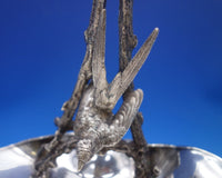 Silverplate Grape Stand Engraved Bees Butterflies Flowers 3-D Bird #9558 (#7271)