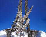 Silverplate Grape Stand Engraved Bees Butterflies Flowers 3-D Bird #9558 (#7271)