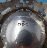 English Sterling Silver Sweet Meat Dish Pair with Bows and Flowers (#5357)