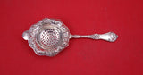 Les Cinq Fleurs by Reed and Barton Sterling Tea Strainer embossed poppies 6 1/2"