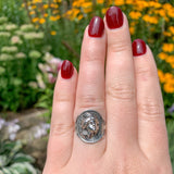 Sterling Kalo Lady Liberty Coin Ring Handwrought by Bjarne Axness 6.25 (#J6851)