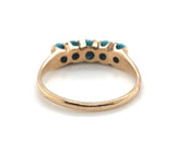 10k Yellow Gold Victorian 5-Stone Ring with Turquoise Glass Size 5.5 (#J5908)