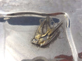 Mixed Metals by Whiting Sterling Bowl Square Applied Bird & Lizard (#0052)