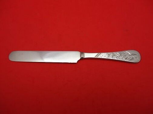 King William Engraved by Tiffany and Co Sterling Silver Breakfast Knife w/Clover