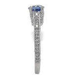 14k White Gold 1.15 Carat Genuine Natural Sapphire and Diamond Ring (#J7178)