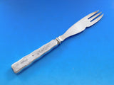 Lap Over Edge Acid Etched by Tiffany Sterling Melon Fork Knife Mushrooms 8 1/8"