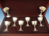 La Paglia by International Sterling Silver Set of 8 Goblets in Fitted Box 4"