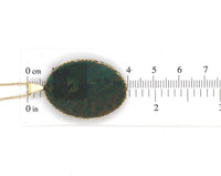 14k Yellow Gold Genuine Natural Bloodstone Pendant Necklace Jewelry (#J7096)