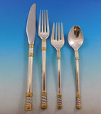 Aegean Weave Gold by Wallace Sterling Silver Flatware Set 12 Service 48 pieces