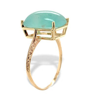 10k Yellow Gold 6.95 Carat Genuine Natural Aquaprase Ring Size 8.75 (#J7213)