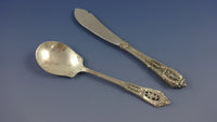Rose Point by Wallace Sterling Silver Dinner Size Flatware Set Service 77 Pieces