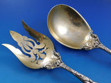 Love Disarmed by Reed & Barton Sterling Salad Serving Set Pierced GW OLD 11"