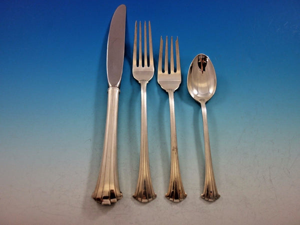 Newport Scroll by Gorham Sterling Silver Flatware Set for 6 Service 27 Pieces