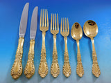 Prince Eugene Gold by Alvin Sterling Silver Flatware Service 12 Set Dinner 85 pc