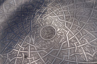 Egyptian .900 Silver Serving Plate with Medallion in Center Black Detail (#8548)