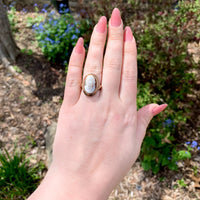 10k Gold Filigree Ring with 3-D High Relief Genuine Natural Shell Cameo (#J7272)