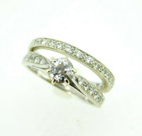 14k White Gold Genuine Natural Diamond Engagement Wedding Ring Set 1ct (#J2663)