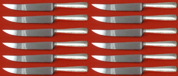 Camellia by Gorham Sterling Silver Steak Knife Custom Set 12 pcs 8 1/2"