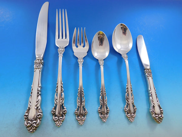 Grande Renaissance Reed & Barton Sterling Silver Flatware Set Service 83p Dinner